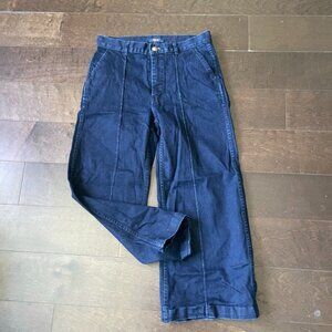 Cropped wide leg jeans